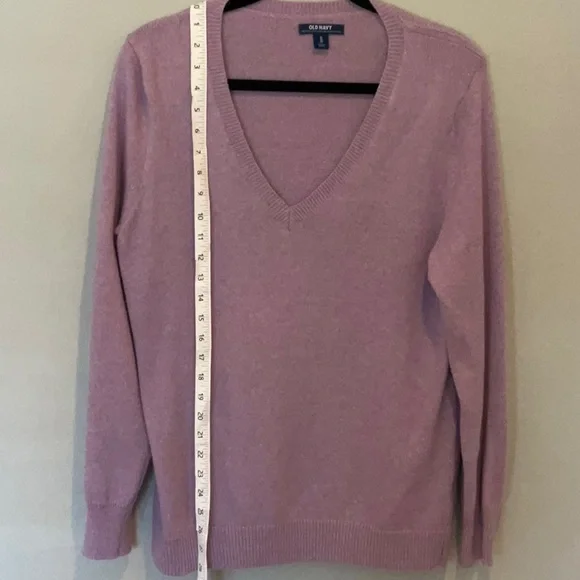 Old Navy Blue  & Lavender V-Neck Sweater Lightweight Knit, xl - Picture 11 of 15